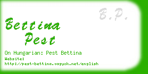 bettina pest business card